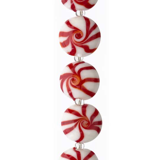 9 Packs: 7 ct. (63 total) Candy Cane Glass Beads, 16mm by Bead Landing&#x2122;